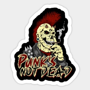 Punk's not Dead Punker Skull Sticker